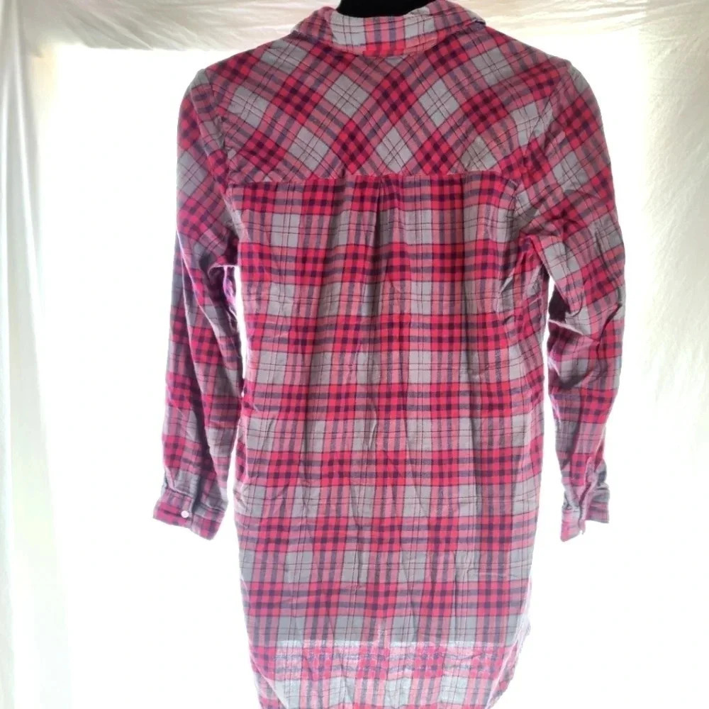 AERIE Plaid Nightshirt 100% Cotton EUC ❤️ - Picture 7 of 11